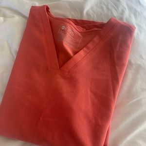 Women's XL Figs hot coral scrub top
